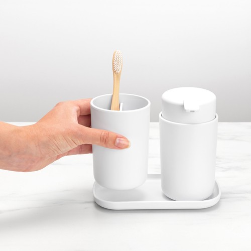 Brabantia ReNew Bathroom Accessory Set of 3 White