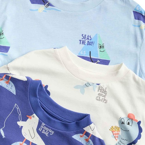 M&S Boys Patterned Pyjama Sets, 2-3 Years, Blue