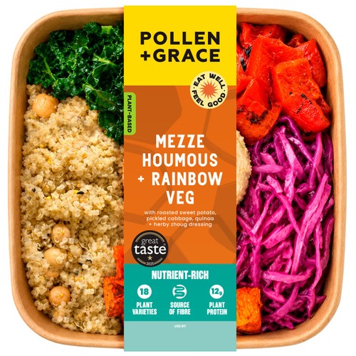 Pollen + Grace Mezze Houmous + Rainbow Veg Salad Bowl