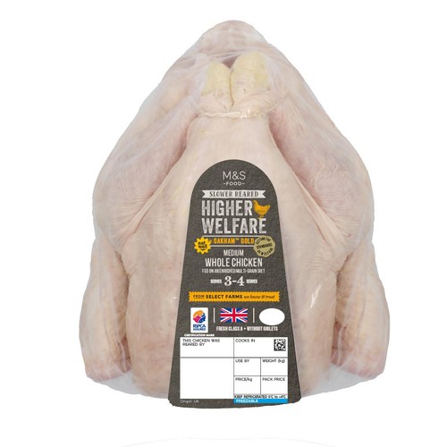M&S Oakham Gold Medium Whole Chicken