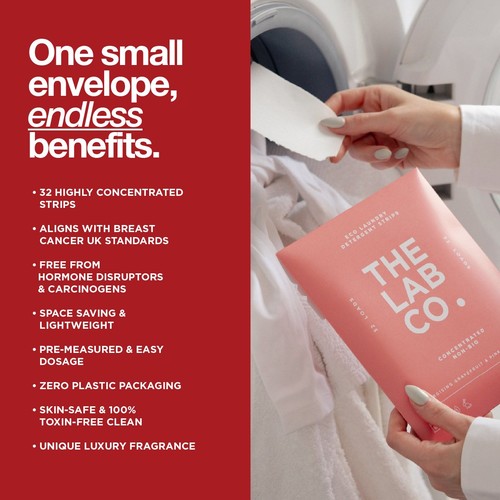 The Lab Co. Laundry Detergent Sheets Non Bio Energising Scent 32 Loads