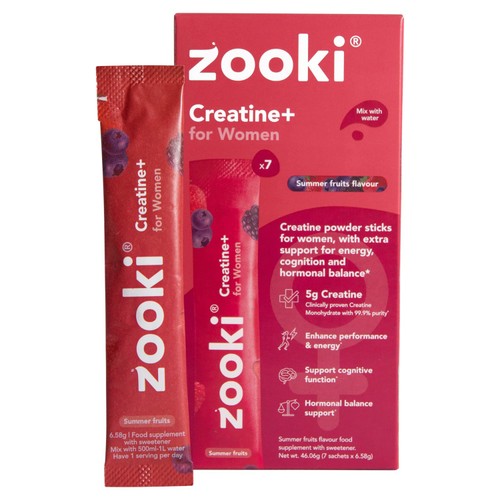 Zooki Creatine+ For Women, Powder Sachets, Summer Fruits Flavour