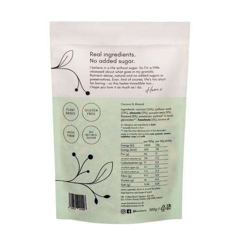 Keto Hana Coconut & Almond (plant based) Low Sugar Granola