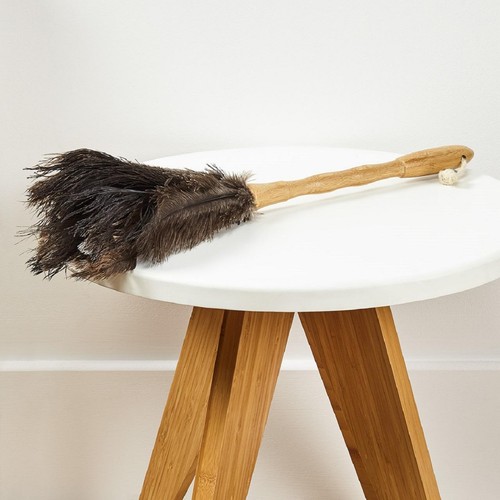 Addis Bamboo Natural Ostrich Feather Long Reach Duster, Bamboo