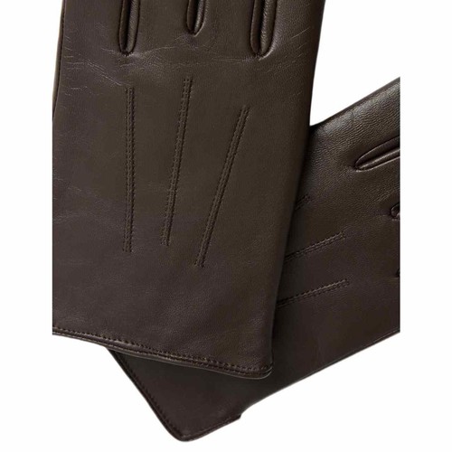 M&S Mens Leather Gloves with Thermowarmth, S, Brown