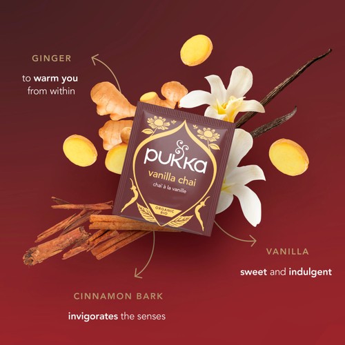 Pukka Organic Vanilla Chai Tea x20 Home-Compostable Herbal Tea Bags