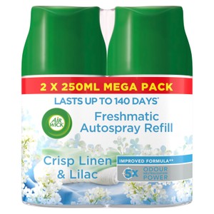 Air Wick Crisp Linen & Lilac Freshmatic Autospray Twin Refill Air Freshener 2x250ml