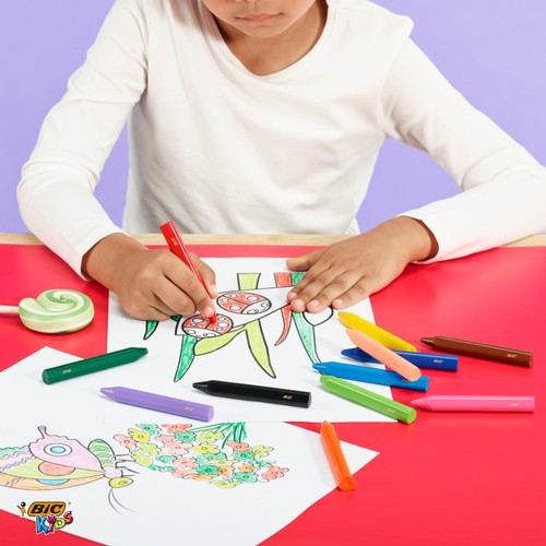 BIC Kids Jumbo Colouring Crayons Wallet of 12