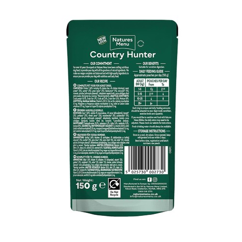 Natures Menu Country Hunter Chicken Wet Dog Food Pouches