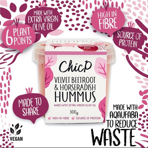 ChicP Sharing Table Velvet Beetroot & Horseradish Hummus Pot