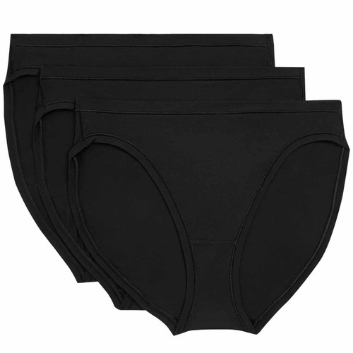M&S Body Flexifit High Leg Knickers, 3 pack, 16, Black