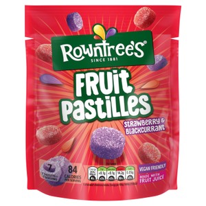 Rowntree's Fruit Pastilles Strawberry & Blackcurrant Sweets Sharing Bag 143g
