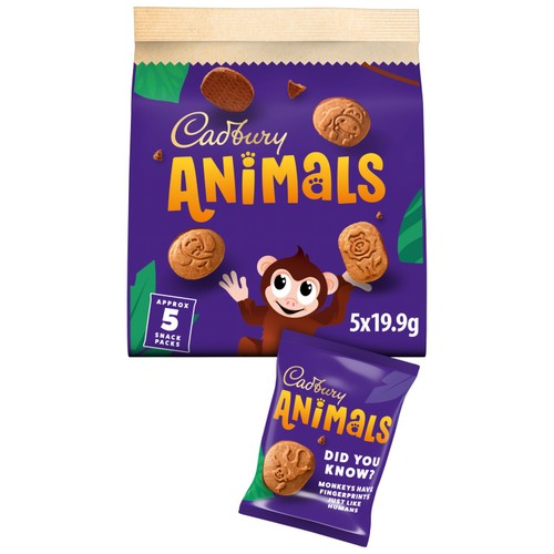 Cadbury Animals Chocolate Biscuits Snack Packs