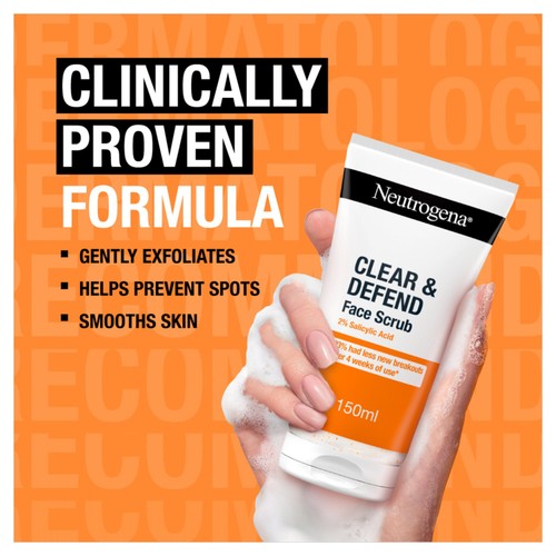 Neutrogena Clear & Defend Face Scrub with 2% Salicylic Acid