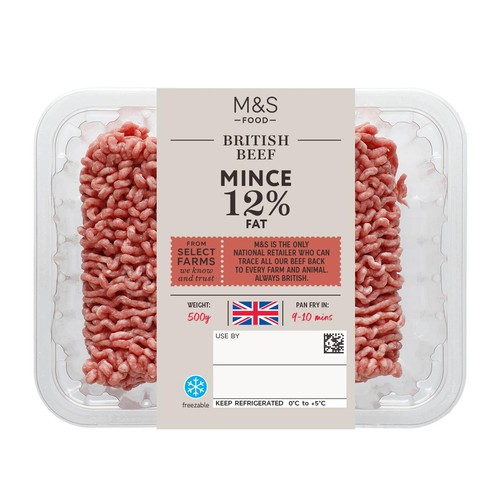 M&S Select Farms British Beef Mince 12% Fat