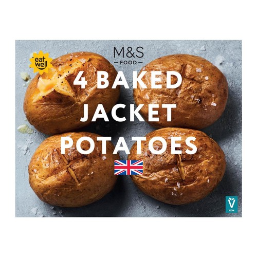 M&S 4 Baked Jacket Potatoes Frozen