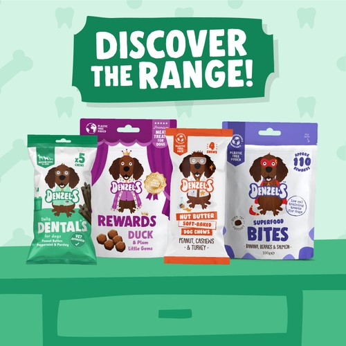 Denzel's Daily Dentals For Medium Dogs Peanut Butter, Peppermint & Parsley