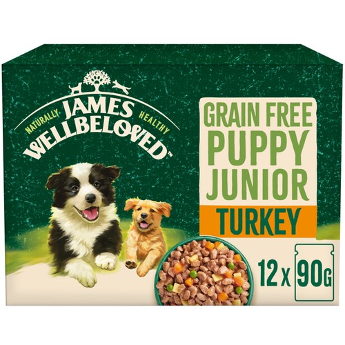 James Wellbeloved Grain Free Puppy Wet Dog Food Turkey in Gravy Pouch