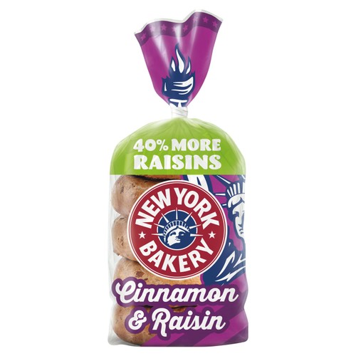 New York Bakery Cinnamon & Raisin Bagels
