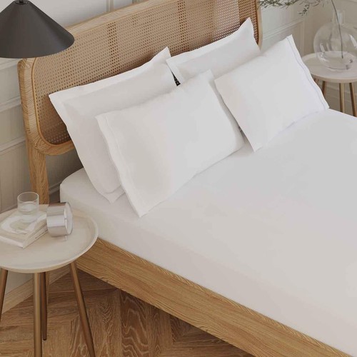 M&S Egyptian Cotton Deep Fitted Sheet, Double, Ice White