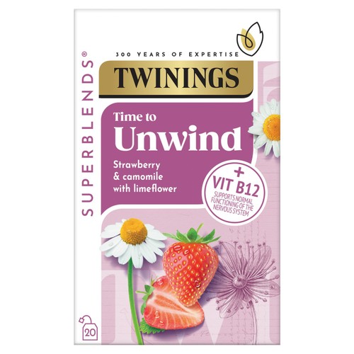 Twinings Superblends Unwind Tea with Strawberry, Camomile & Limeflower