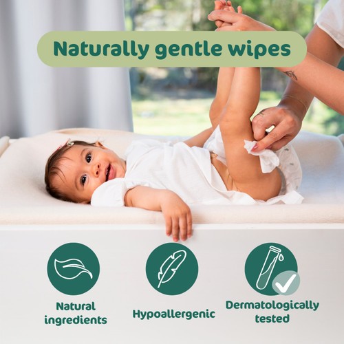 Naty Compostable Wipes Unscented Triple Pack