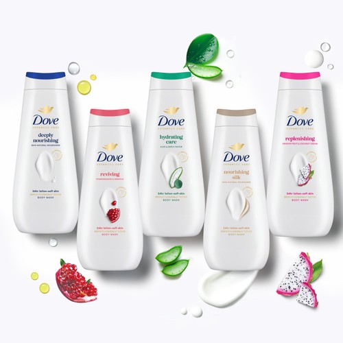Dove Reviving Advanced Care Body Wash Shower Gel Pomegranate & Hibiscus