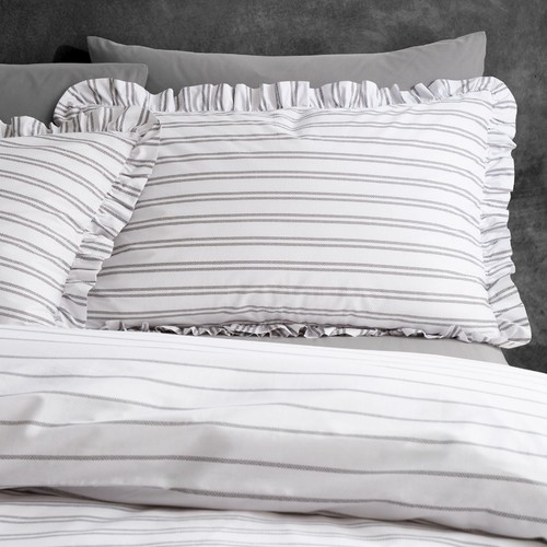Style Sisters Frill Stripe Super King Duvet Set