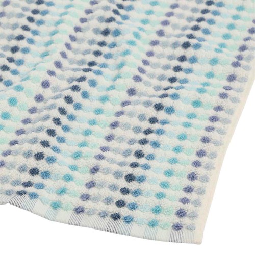 M&S Pure Cotton Spotty Striped Towel, Bath Sheet, Blue