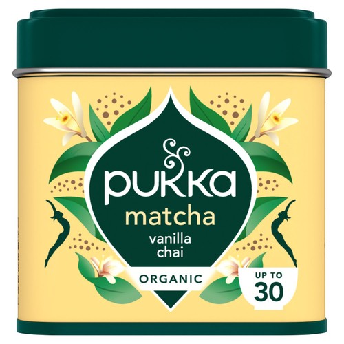 Pukka Herbs Organic Matcha Vanilla Chai Ceremonial Grade Green Tea Powder