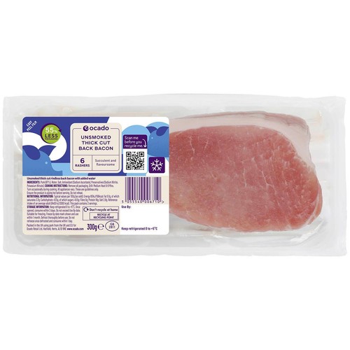 Ocado 6 Unsmoked Back Bacon Rashers Thick Cut
