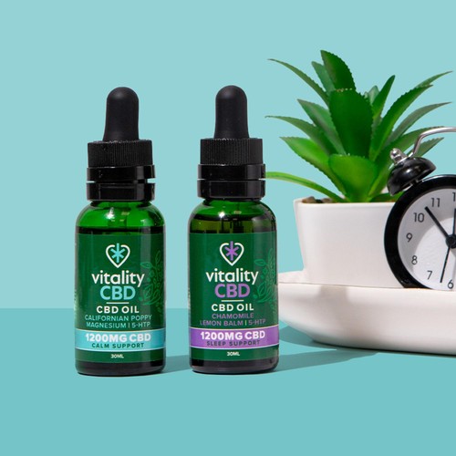 Vitality CBD Calm Support Oil 1200mg,  Dual applicator