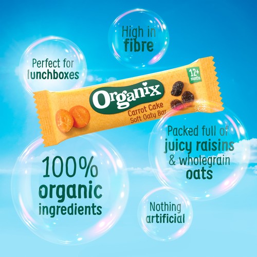 Organix Carrot Cake Soft Oaty Bars Toddler Snacks Multipack 12 months+