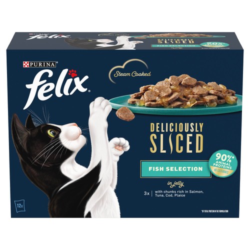 Felix Deliciously Sliced Fish Selection in Jelly Wet Cat Food