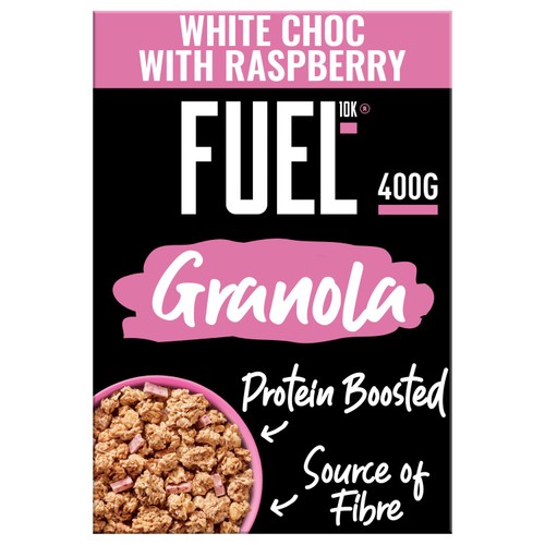 FUEL10K White Chocolate & Raspberry Protein Granola Breakfast Cereal