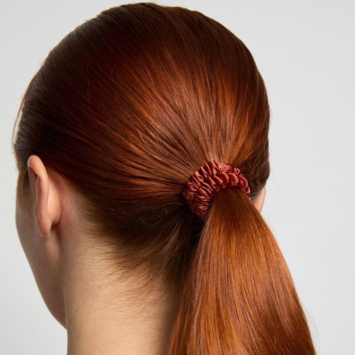 Silver Cloud 5 Auburn Skinny Satin Scrunchies