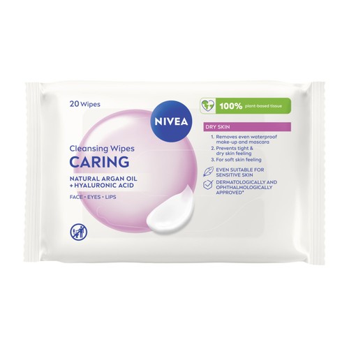 NIVEA Biodegradable Cleansing Face Wipes for Dry Skin 