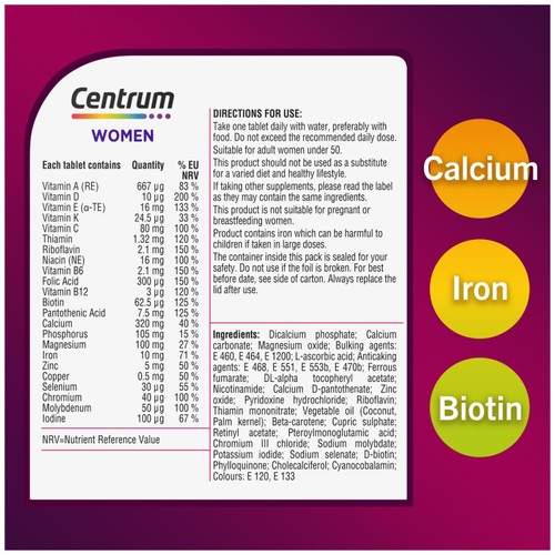 Centrum Women Multivitamins and Minerals Tablets