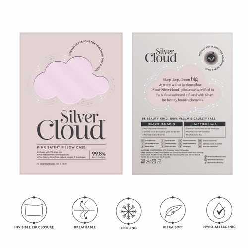 Silver Cloud Pink Satin Pillowcase Infused with Silver Ions