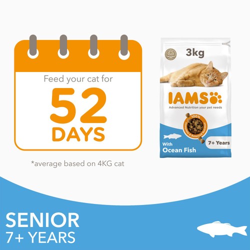 IAMS 7+ Years Senior Dry Cat Food Ocean Fish