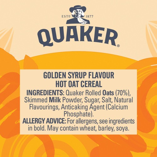 Quaker Oat So Simple Golden Syrup Porridge Cereal Pot