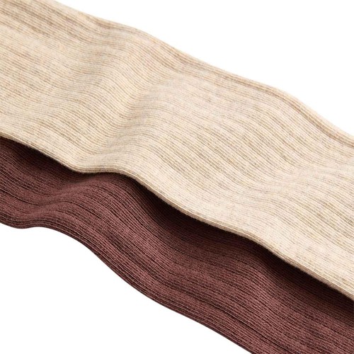 M&S Girls Cotton Rich Ribbed Tights, 5-6 Y, Neutral