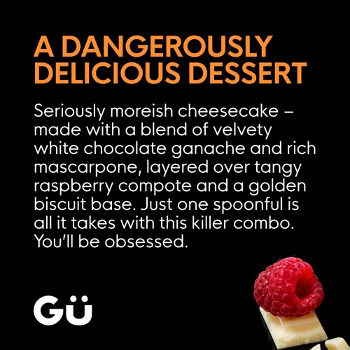 Gu White Chocolate & Raspberry Cheesecake Dessert