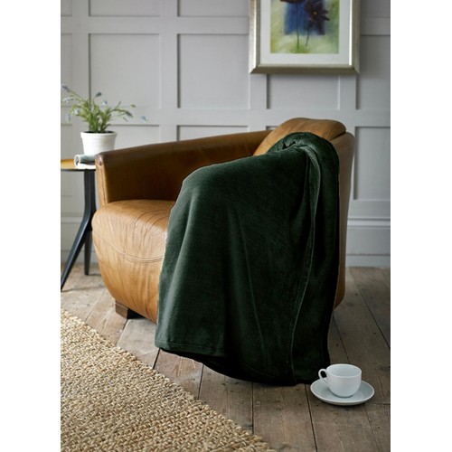 Deyongs Snuggle Touch Throw Extra Large, Dark Green