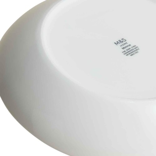 M&S Straight Sided China Pasta Bowl, White