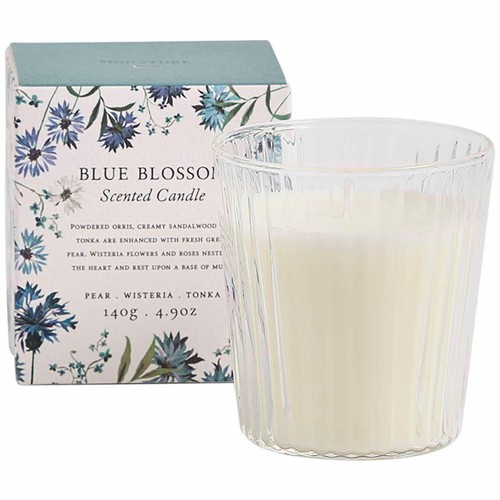 M&S Signature Blue Blossom Scented Candle One Size Blue Mix