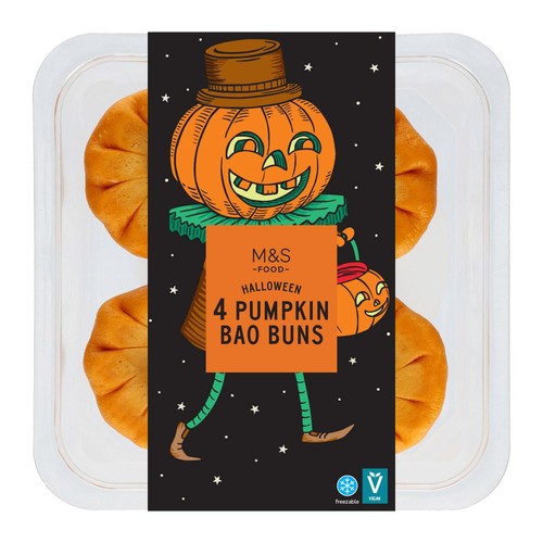 M&S Plant Kitchen 4 Pumpkin Shaped Bao Buns