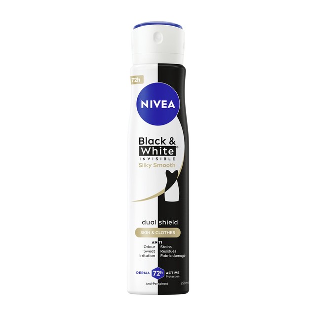 Nivea Black and White Silky Smooth Anti-Perspirant Deodorant Spray 250ml