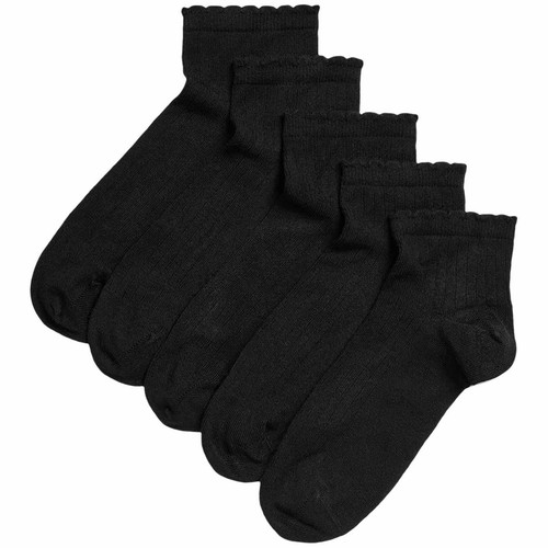 M&S Womens Collection, Seamless Toes Anklets, size 6-8, Black