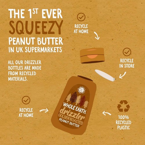 Whole Earth Drizzler Golden Roasted Peanut Butter